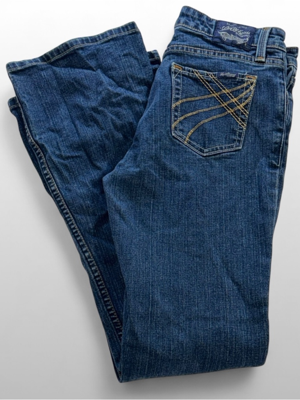 Levi Strauss Signature Low Rise Flare Jeans Juniors 7 Bootcut Stretch Denim